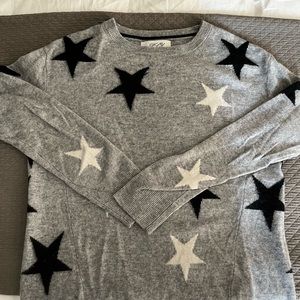 Grey cashmere sweater with stars - size M